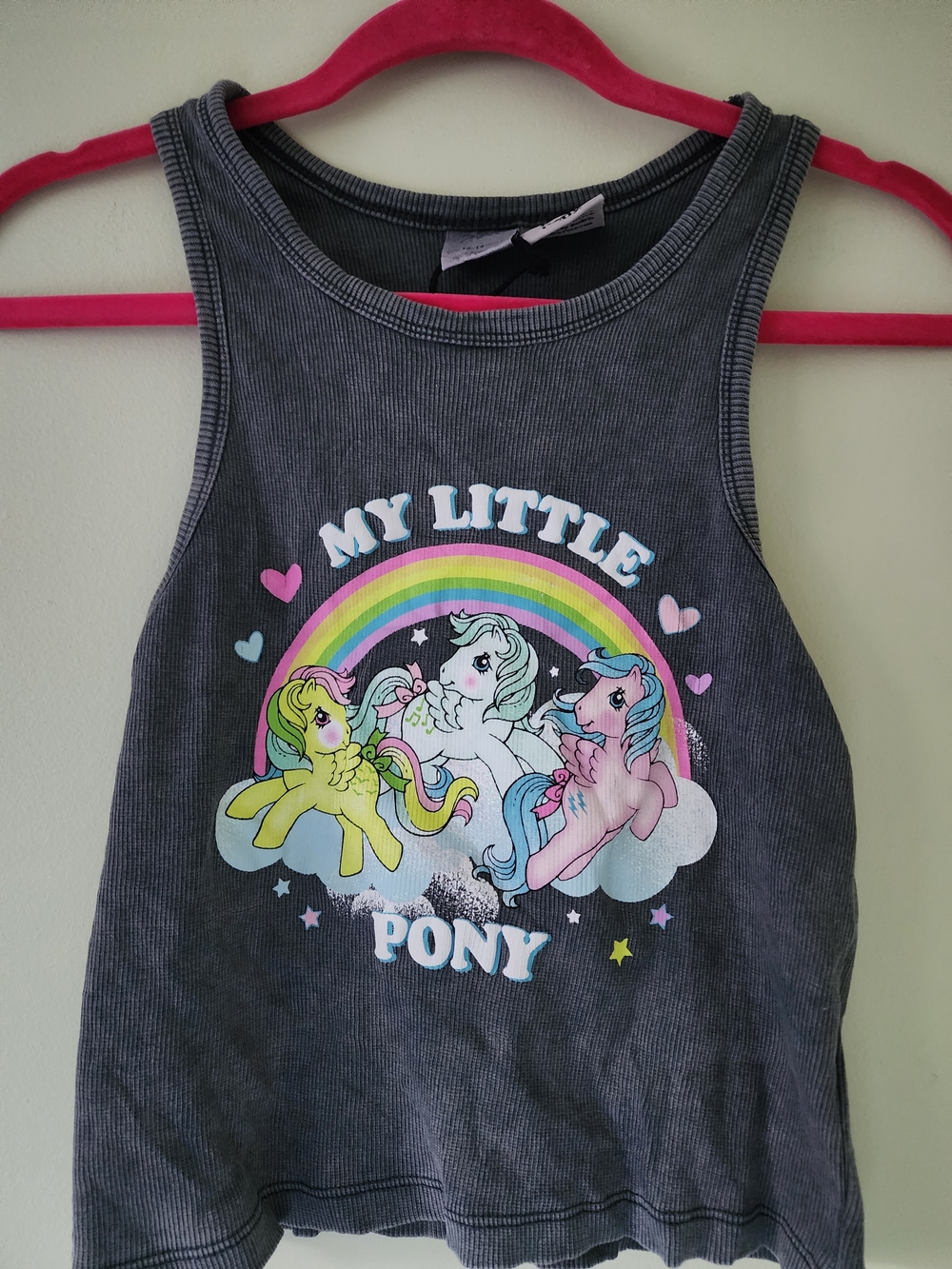 Zara Gray Kids Tank Top with Colorful My Little Pony Rainbow Graphic